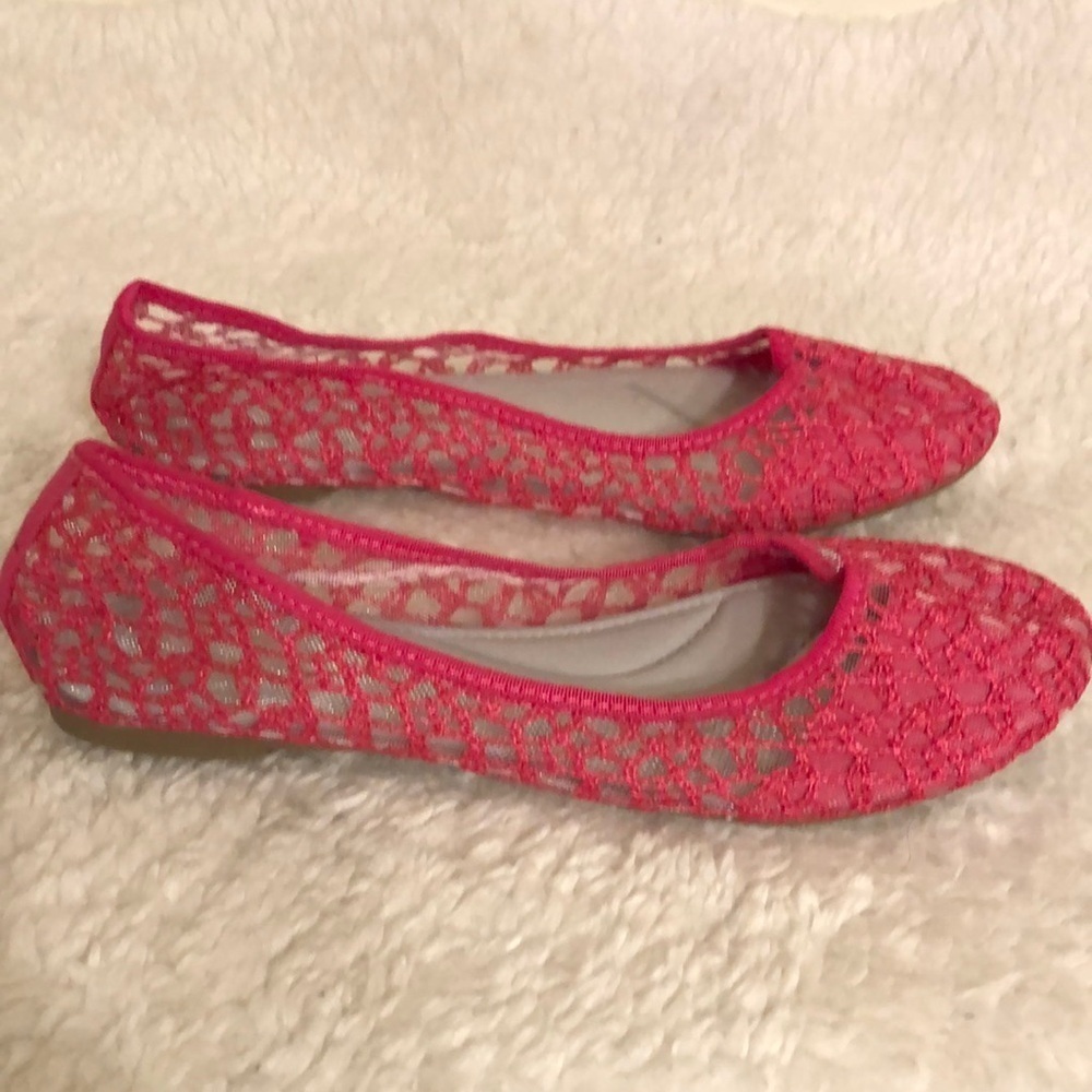 Women’s Flat Shoes Pink Lace casual flats Shoes Summer shoes Size 9 - Picture 5 of 8